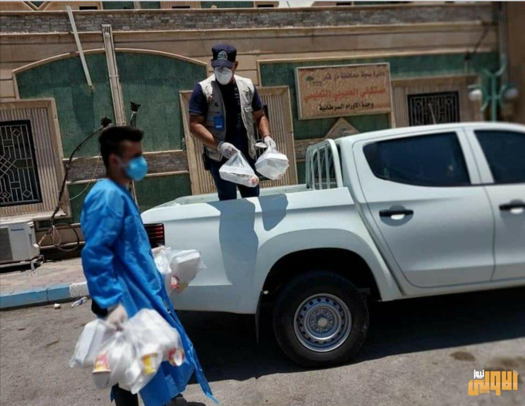 الشرطة المجتمعية تنظم حملة للوقاية من فايروس كورونا وتوزع وجبات الطعام بمستشفيات العزل في ذي قار 11 ٢٠٢٠٠٧٠٣ ١٥٠٩٣٥