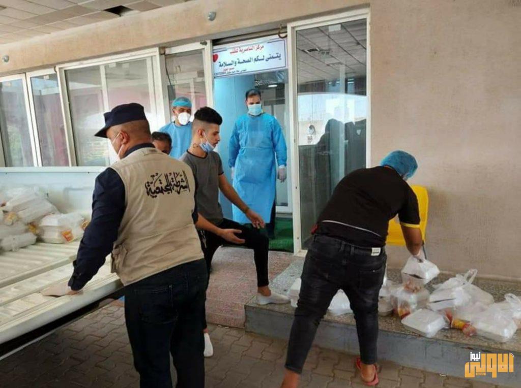 الشرطة المجتمعية تنظم حملة للوقاية من فايروس كورونا وتوزع وجبات الطعام بمستشفيات العزل في ذي قار 13 ٢٠٢٠٠٧٠٣ ١٥١٠٢٢