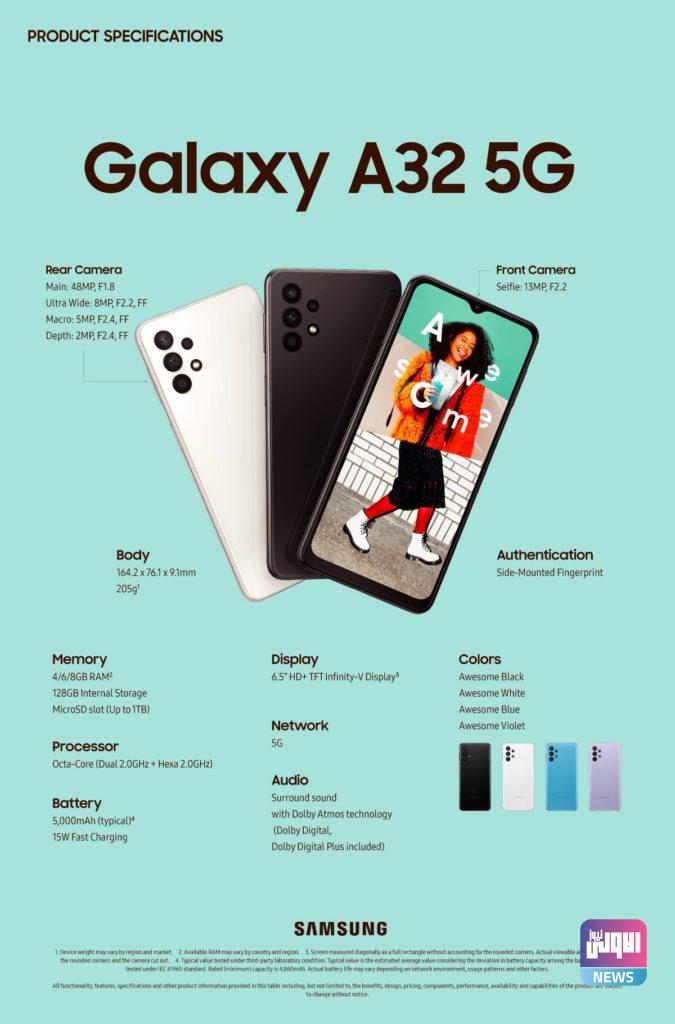 Galaxy A32 5G .. أرخص هاتف 5G من "سامسونج" 4 290E2A03 F593 4ECC B008 5B58691FE2FC