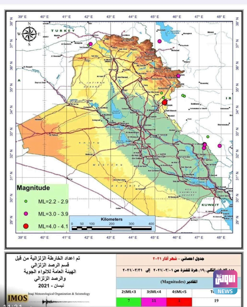 الرصد الزلزالي: العراق سجل 19 هزة أرضية خلال شهر واحد فقط 10 image 2