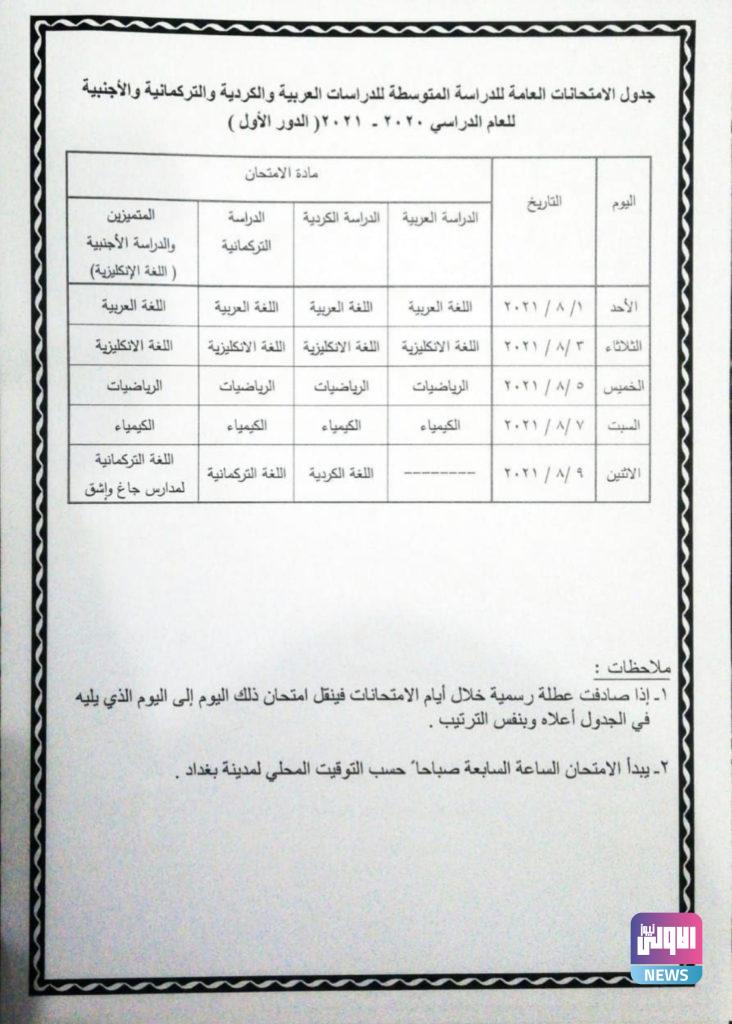 التربية تحدد الأول من آب موعدا لإجراء امتحانات الثالث المتوسط 4 3FE3E446 722F 4495 9F9D 673A3DF04A7C