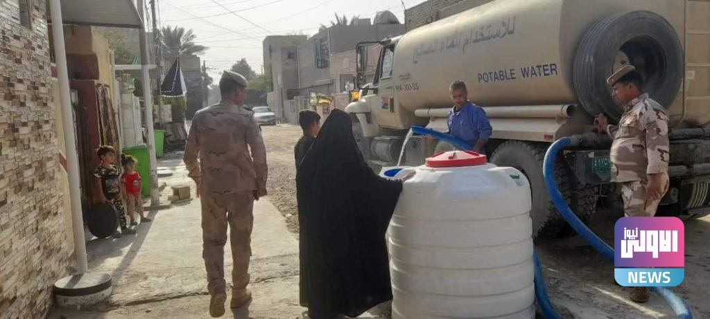 فرقة المشاة الحادية عشرة تقوم بنقل مياه الشرب إلى منطقة الحسينية (صور) 10 FB IMG 1628937883916