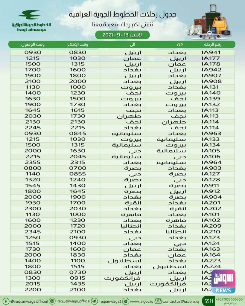 42 رحلة على متن الخطوط الجوية العراقية ليوم غد 4 0E62F531 2C08 4670 97D9 B5B7CFA8703B